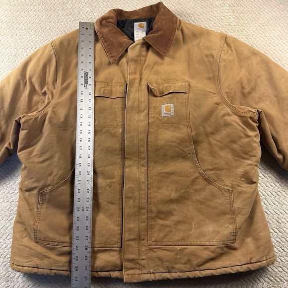 Vintage Carhartt Jacket CO3 Men's 56 (3XL) Union Made USA Farm Chore Coat Grunge - Picture 13 of 16